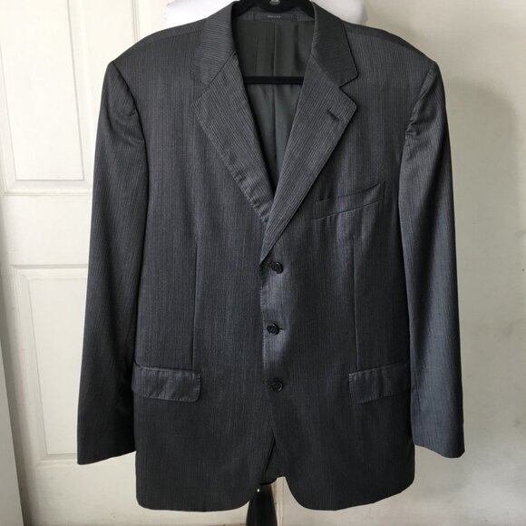 Ermenegildo Zegna Traveller Charcoal Gray Three Button Blazer Jacket Size 56R - Picture 1 of 12